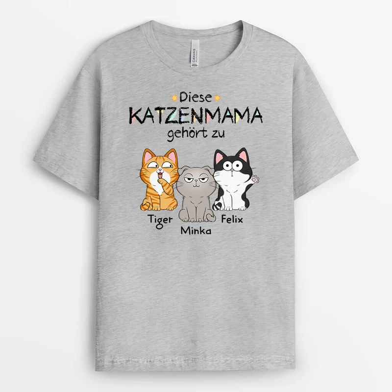 Die Katzenmama Katzenpapa Gehört Zu - Personalisiertes Geschenk | T-shirts für Katzenliebhaber