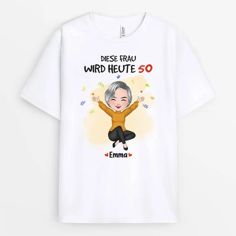 Personalisiertes Diese liebevolle Frau Wird Heute 50 T-shirt
