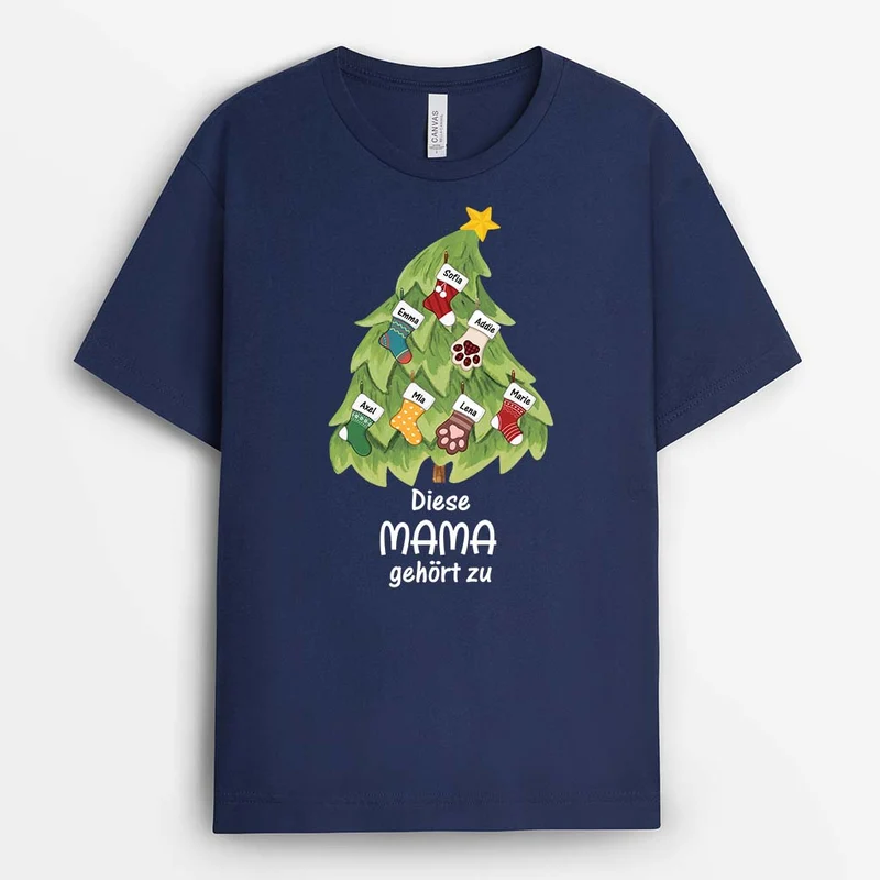 Diese Oma Gehört Zu Weihnachtsbaum - Personalisiertes Geschenk | T-Shirt für Omas zu Weihnachten