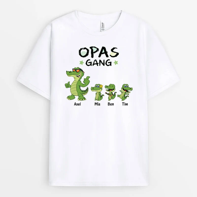 Opas/Papas Bande Krokodile Buntstift - Personalisiertes Geschenk | Cooles T-Shirt für Männer