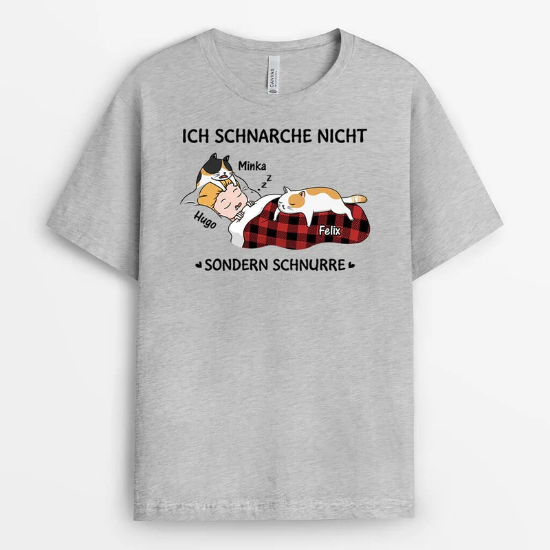 Ich Schnarche Nicht, Sondern Schnurre - Personalisierte Geschenke | T-Shirt für Katzenliebhaber