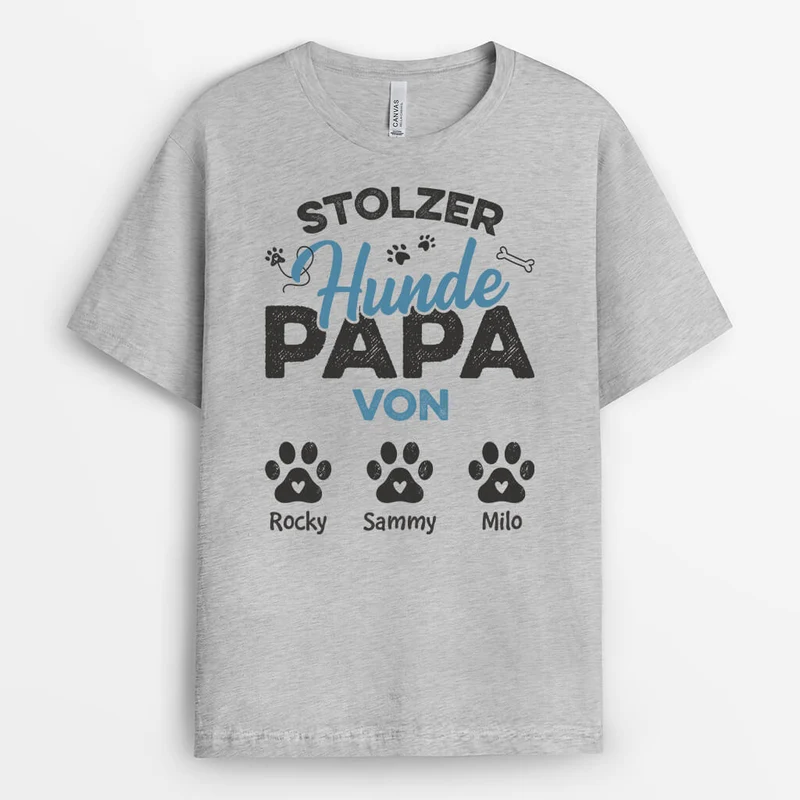 Stolzer Hundepapa Von - Personalisiertes Geschenk | T-shirt für Papas