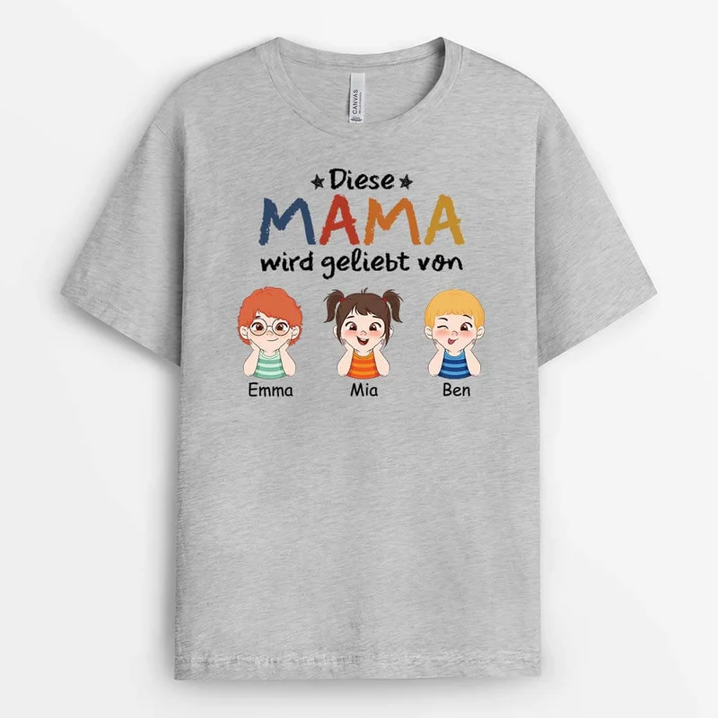 Diese Oma/Mama Wird Geliebt Von - Personalisiertes Geschenk | T-Shirt für Frauen