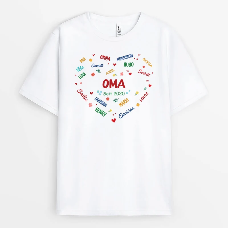 Liebe Großmutter Oma - Personalisiertes Geschenk | T-shirt für Omas