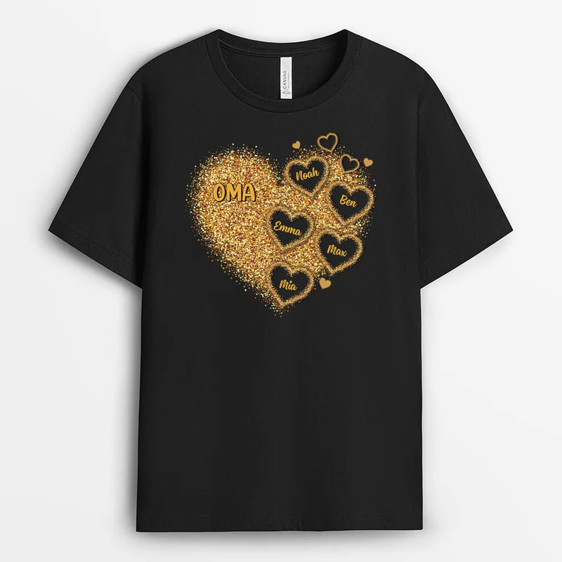 Oma Herz Liebe - Personalisiertes Geschenk | T-shirt für Omas