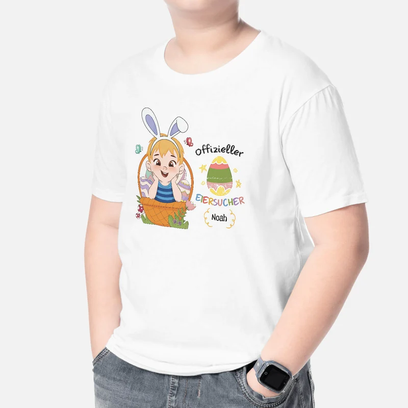 Offizieller Eiersucher - Personalisiertes Geschenk | T-shirt für Kinder