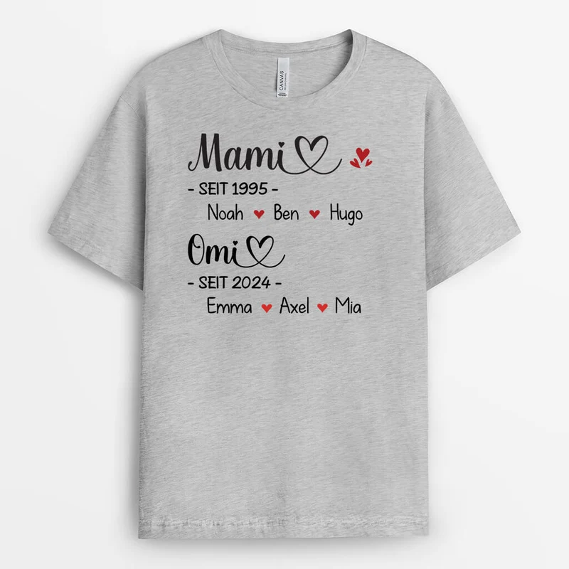 Mama/Oma Gegründet - Personalisiertes Geschenk | T-shirt für Frauen