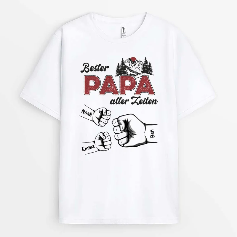 Bester Papa Aller Zeiten - Personalisiertes Geschenk | T-Shirt für Papas