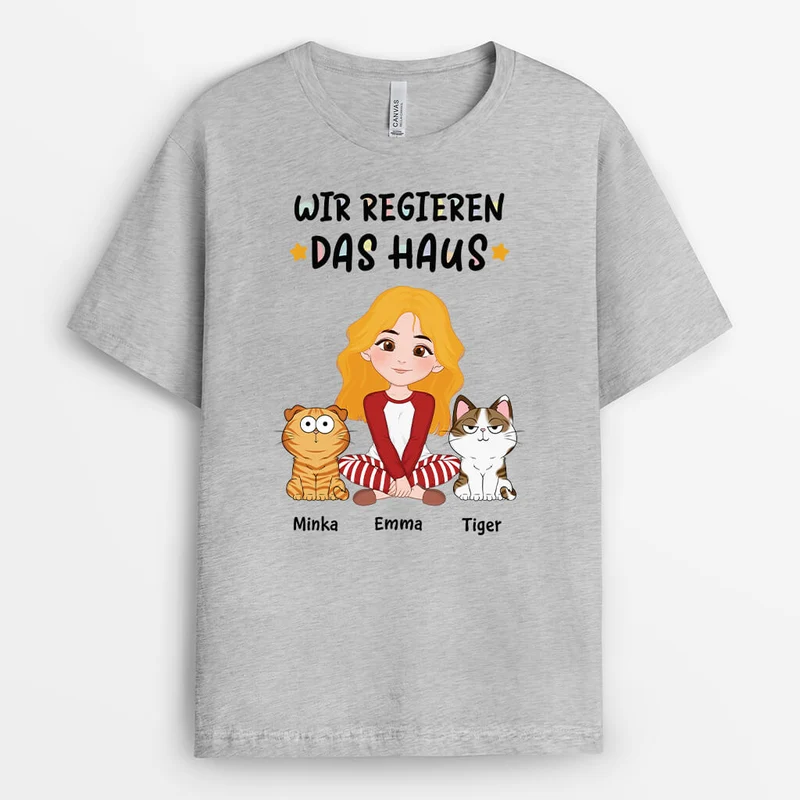 Wir Regieren Das Haus - Personalisiertes Geschenk | T-Shirt für Katzenliebhaber