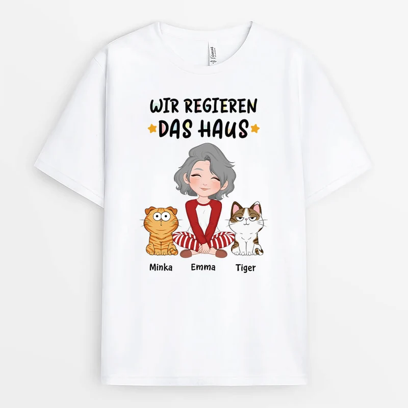 Wir Regieren Das Haus - Personalisiertes Geschenk | T-Shirt für Katzenliebhaber
