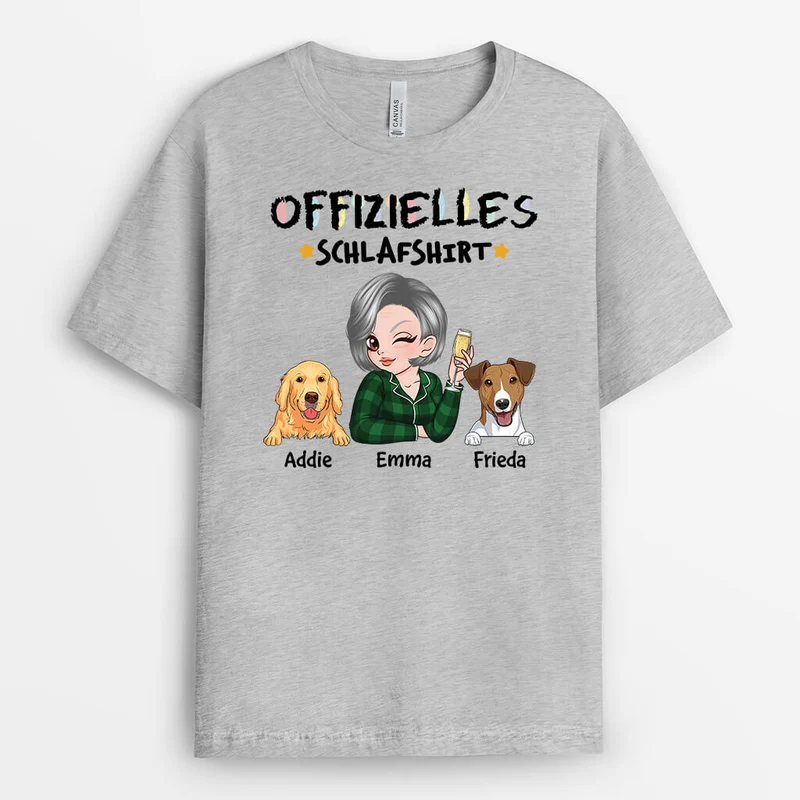 Offizielles Schlafshirt - Personalisiertes Geschenk | T-Shirt für Hundeliebhaber