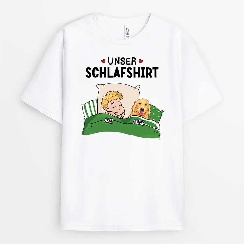 Unser Schlafshirt - Personalisiertes Geschenk | T-Shirt für Hundeliebhaber