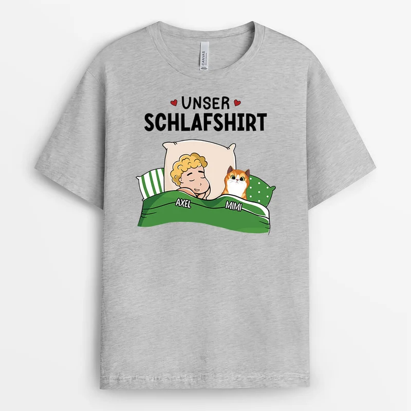 Unser Schlafshirt - Personalisiertes Geschenk | T-Shirt für Katzenliebhaber