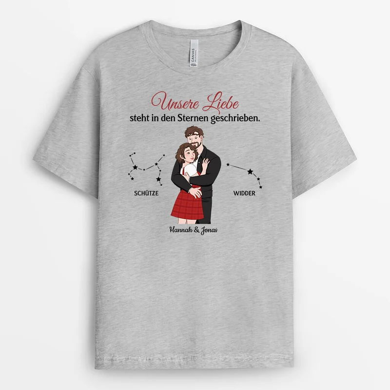 Unsere Liebe Steht In Den Sternen Geschrieben - Personalisiertes Geschenk | T-Shirt für Paare