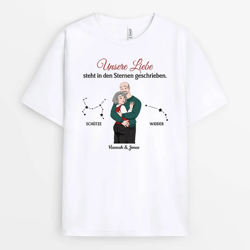 Unsere Liebe Steht In Den Sternen Geschrieben - Personalisiertes Geschenk | T-Shirt für Paare