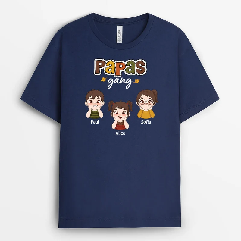 Papas/Opas Bande - Personalisiertes Geschenk | Schwarzes T-Shirt für Herren
