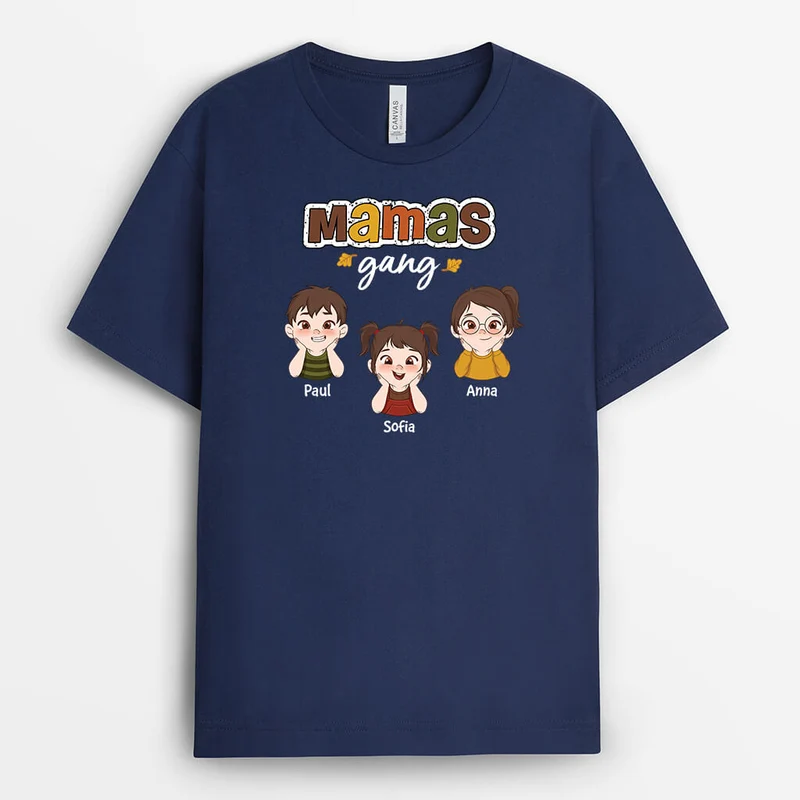 Mamas/Omas Bande - Personalisiertes Geschenk | Schwarzes T-Shirt für Frauen