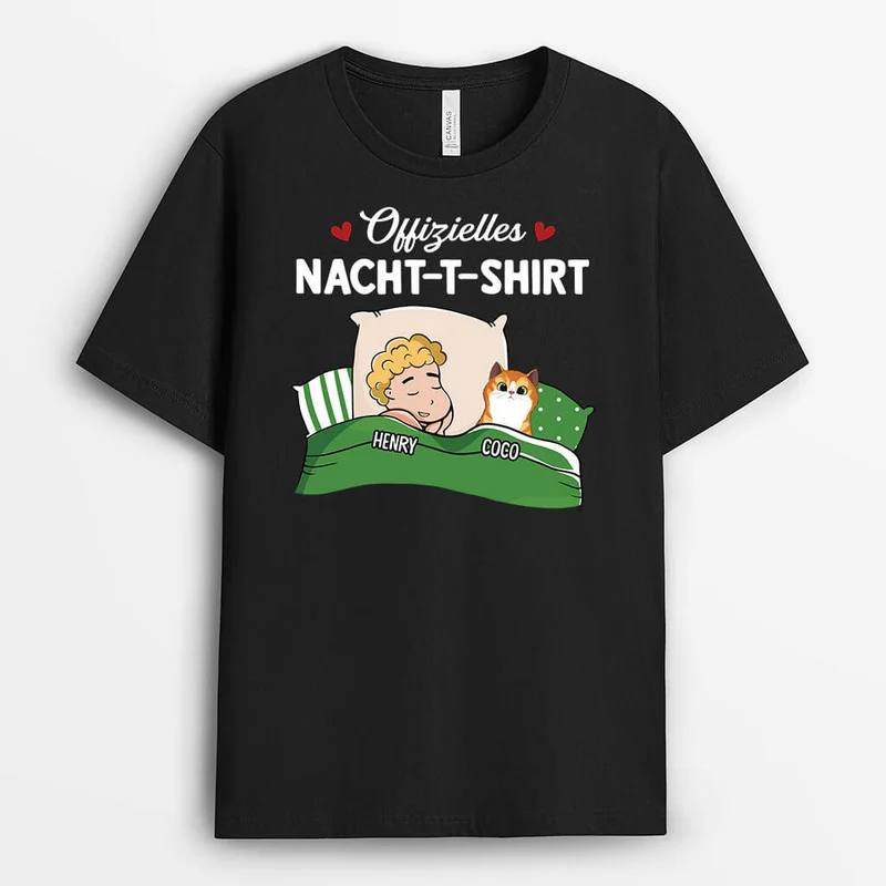 Offizielles Nacht-T-Shirt - Personalisiertes Geschenk | T-Shirt für Katzenliebhaber