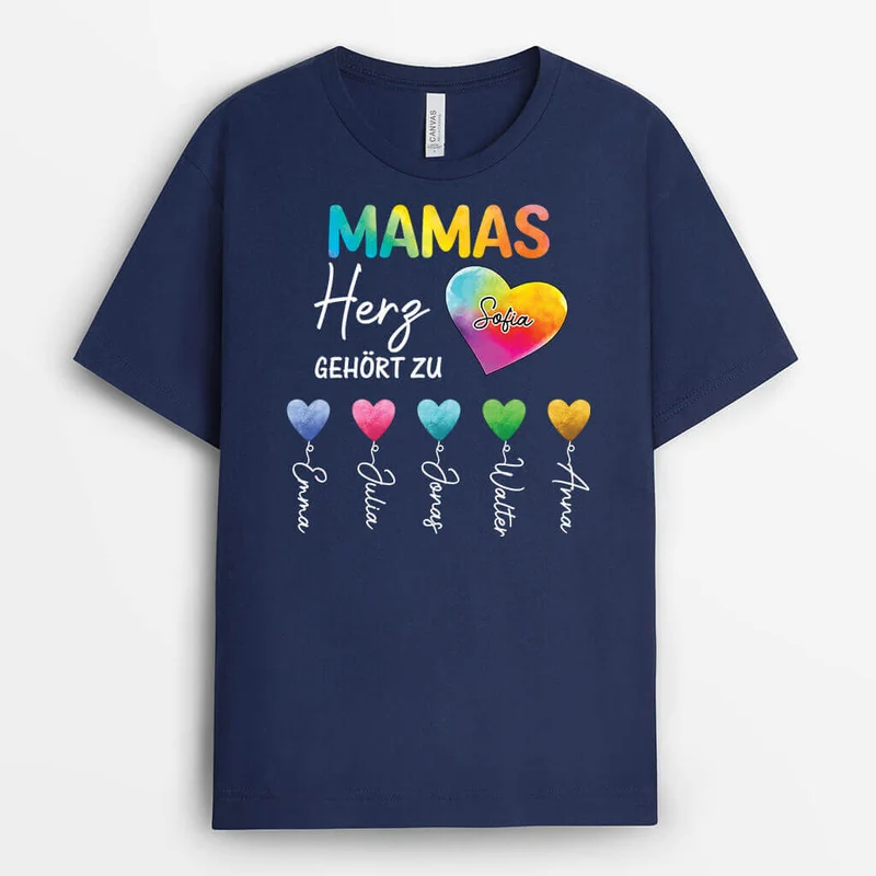 Das Herz Dieser Oma/Mama Gehört Zu - Personalisiertes Geschenk | T-shirt für Frauen