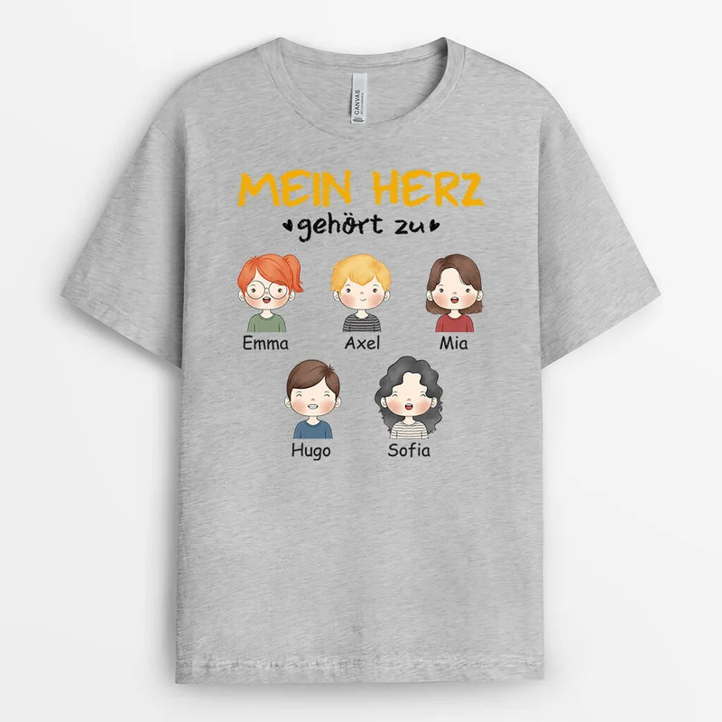 Mein Herz Gehört Zu - Personalisiertes Geschenk | T-shirt für Mama/Papa