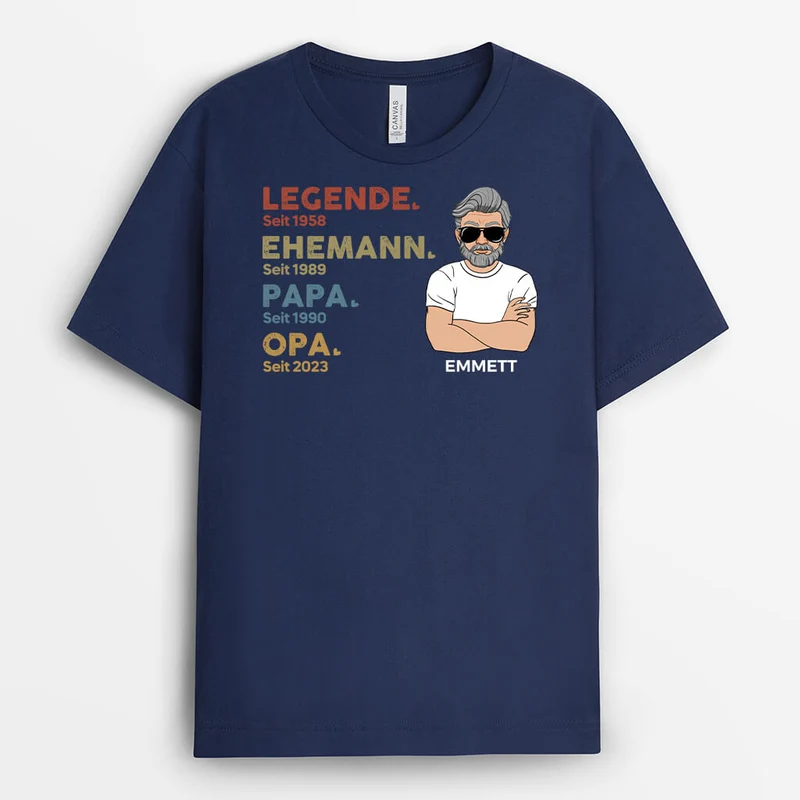 Legende Ehemann Papa Und Opa - Personalisiertes Geschenk | T-shirt für Opas