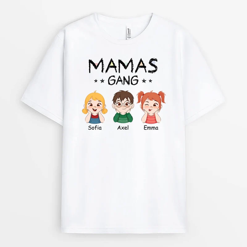 Mamas Bande Mit Weltkarte - Personalisiertes Geschenk | T-shirt für Mama