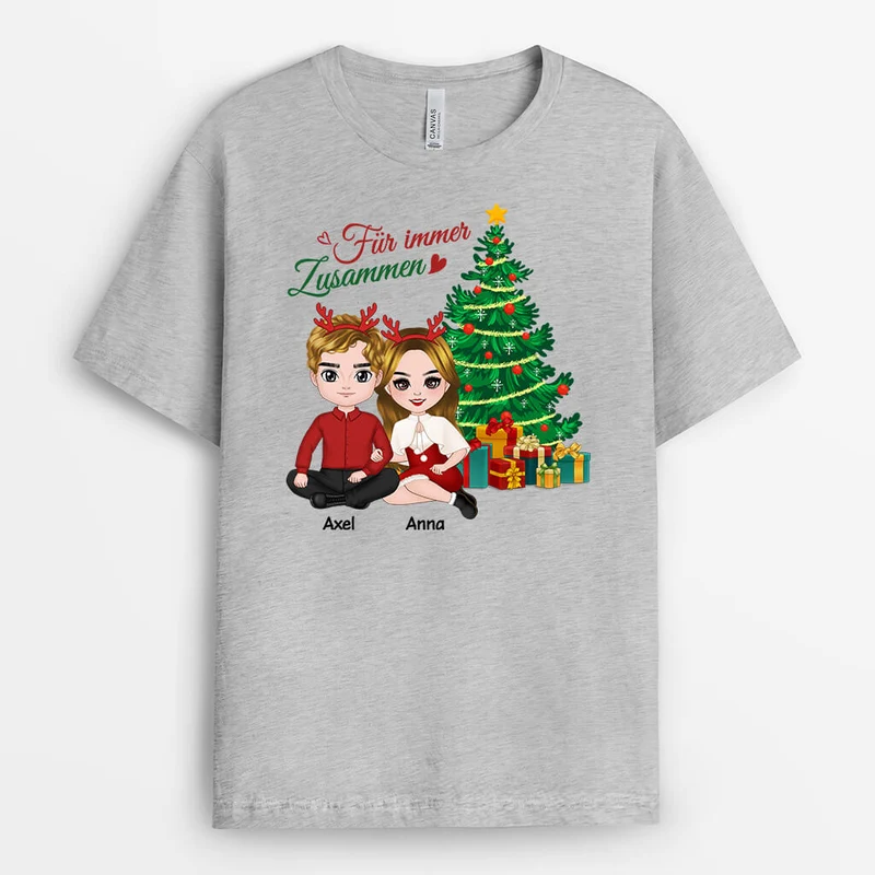 Für Immer Zusammen Zu Weihnachten - Personalisiertes Geschenk | T-shirt für Paare