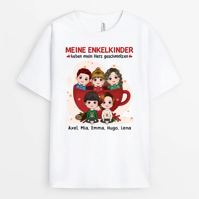 Meine Enkelkinder Haben Mein Herz Geschmolzen - Personalisiertes Geschenk | T-shirt für Großeltern