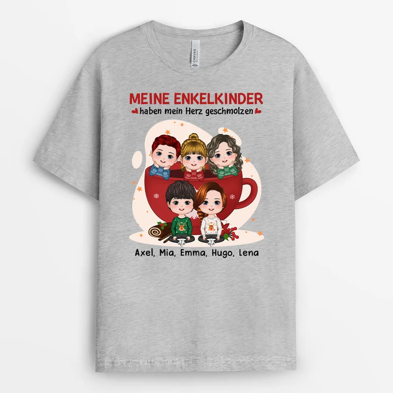 Meine Enkelkinder Haben Mein Herz Geschmolzen - Personalisiertes Geschenk | T-shirt für Großeltern