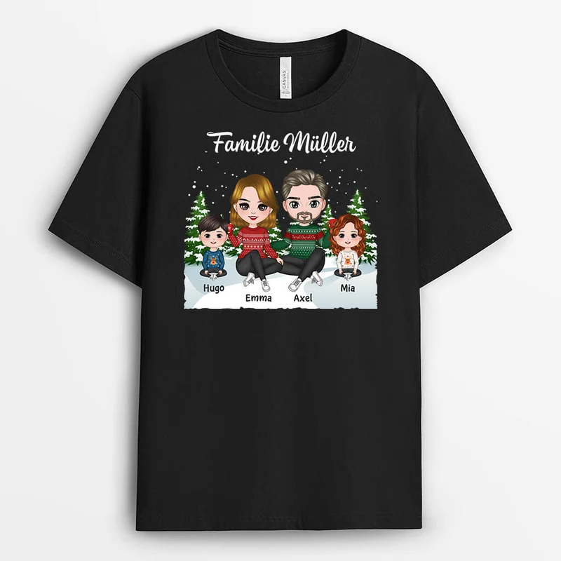 Weihnachten Die Familie - Personalisiertes Geschenk | T-shirt für die Familie
