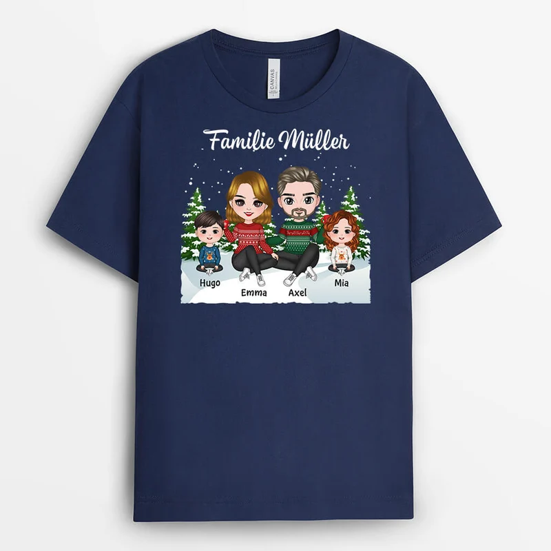 Weihnachten Die Familie - Personalisiertes Geschenk | T-shirt für die Familie