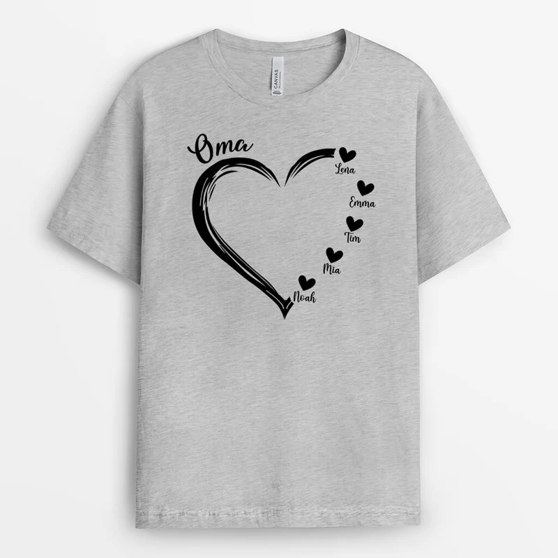 Oma mit Herz - Personalisiertes Geschenk | T-shirt für Omas
