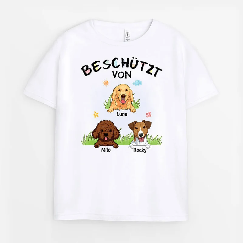Unter Dem Schutz Von Hunden - Personalisiertes Geschenk | T-shirt für Kinder