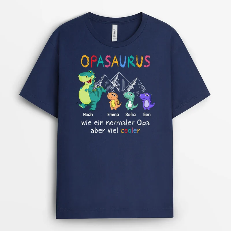 Papasaurus Opasaurus - Personalisiertes Geschenk | T-shirt für Papas/Opas