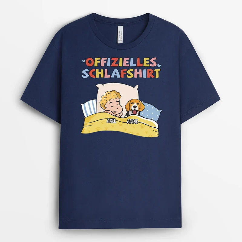 Offizielles Schlafshirt Mit Hunden - Personalisiertes Geschenk | T-shirt für Hundeliebhaber