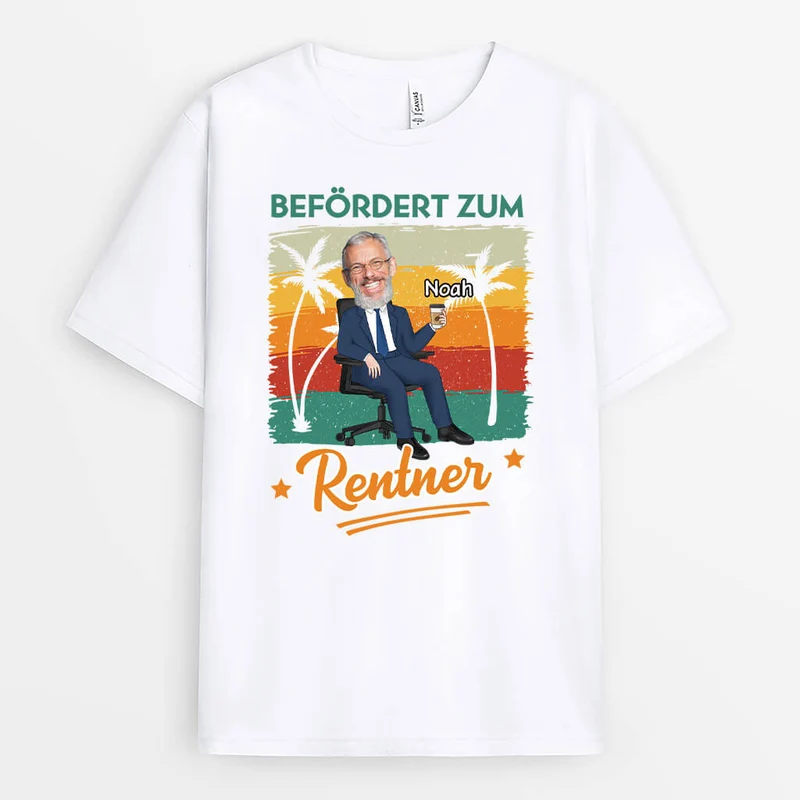 Befördert Zum Rentner - Personalisiertes Geschenk | T-Shirt für Herren