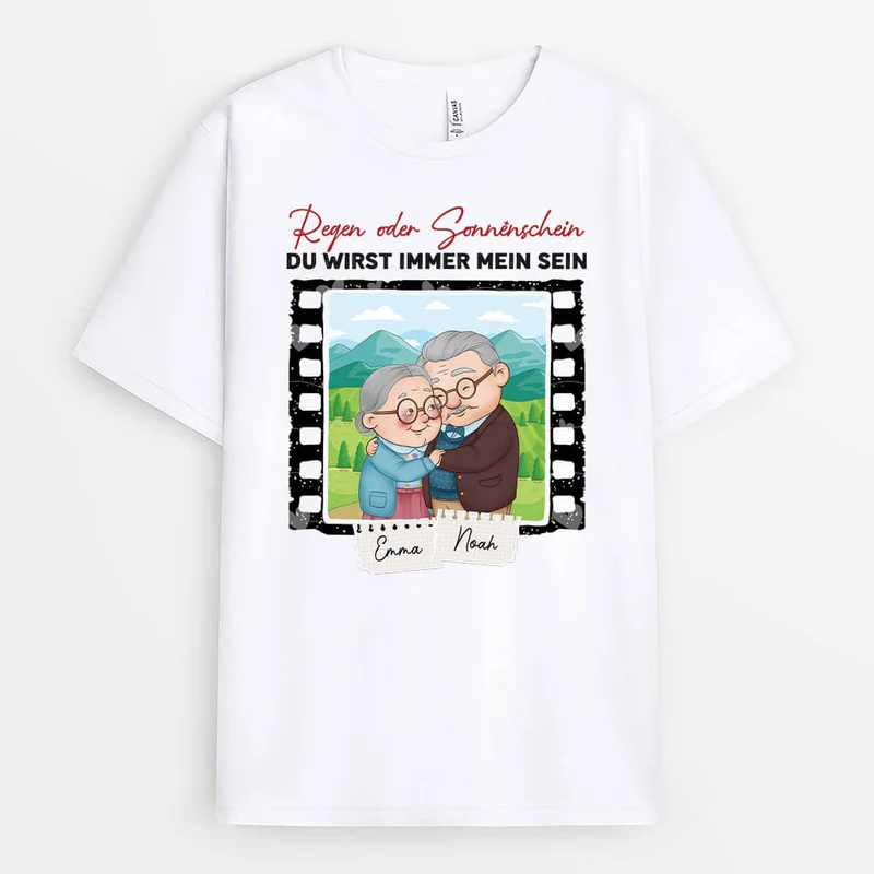 Bei Regen Oder Sonnenschein Wirst Du Immer Mein Sein - Personalisiertes Gechenk | T-shirt für Paare