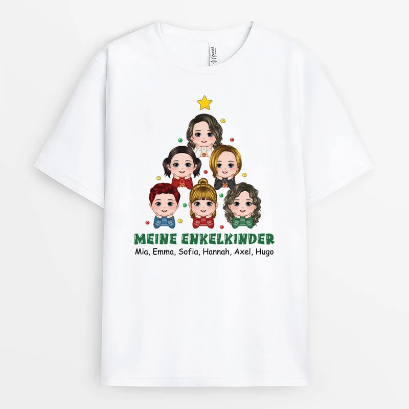Meine Enkelkinder Zu Weihnachten - Personalisiertes Geschenk | T-shirt für Großeltern