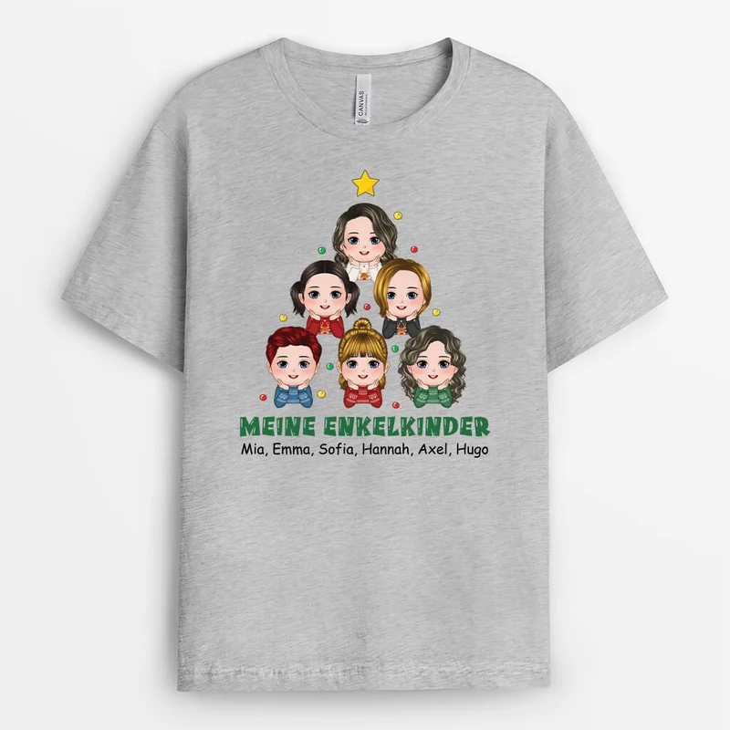 Meine Enkelkinder Zu Weihnachten - Personalisiertes Geschenk | T-shirt für Großeltern