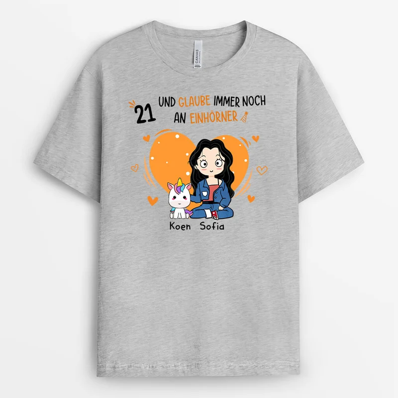 Personalisiertes 18 Und Glaube An Einhörner T-shirt