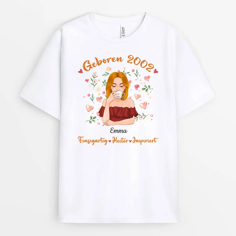 Personalisierter Geboren in 1993 Blätter Geburtstag T-Shirt