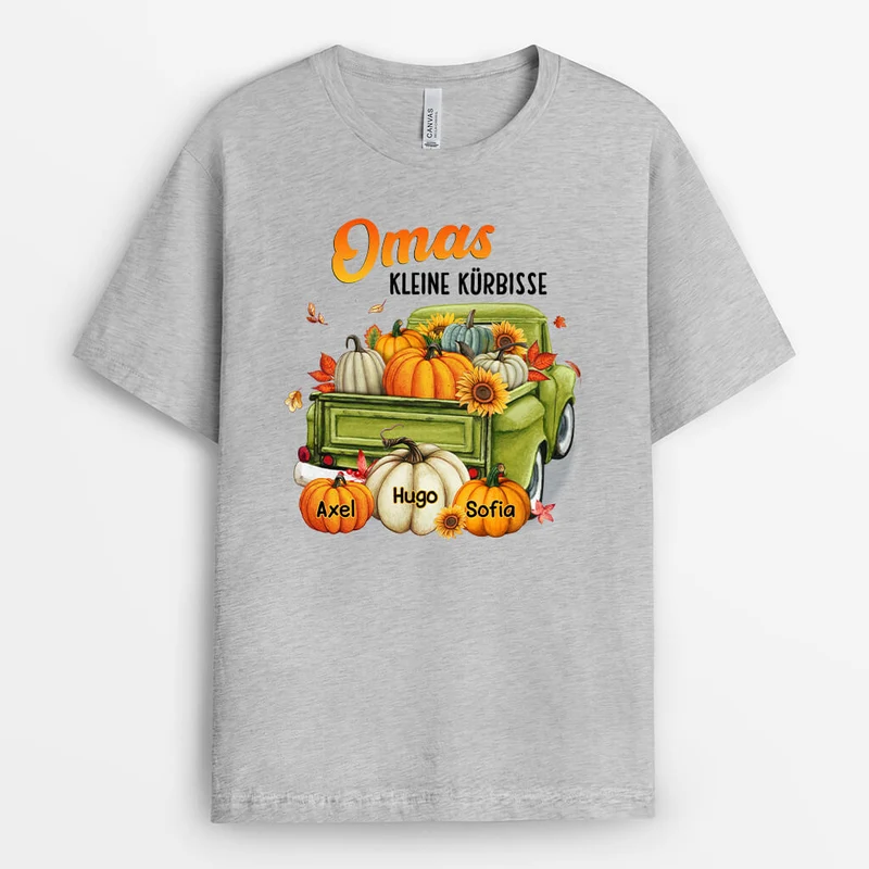 Personalisiertes Mamas Omas Süße Kleine Kürbisse T-shirt