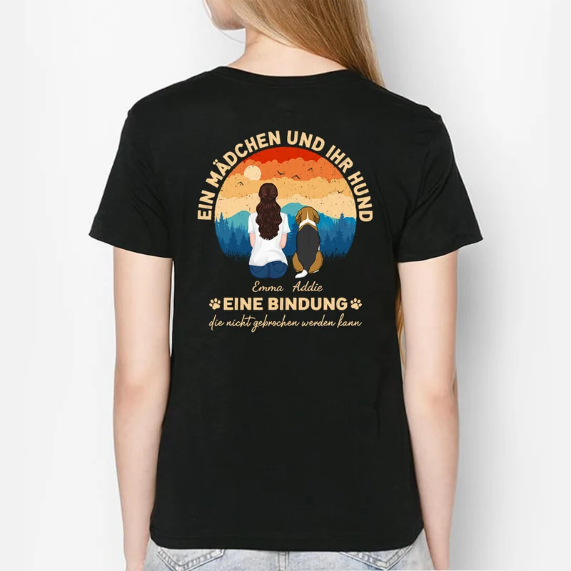 Personalisierter Mädchen Und Ihr Süßer Hund T-Shirt