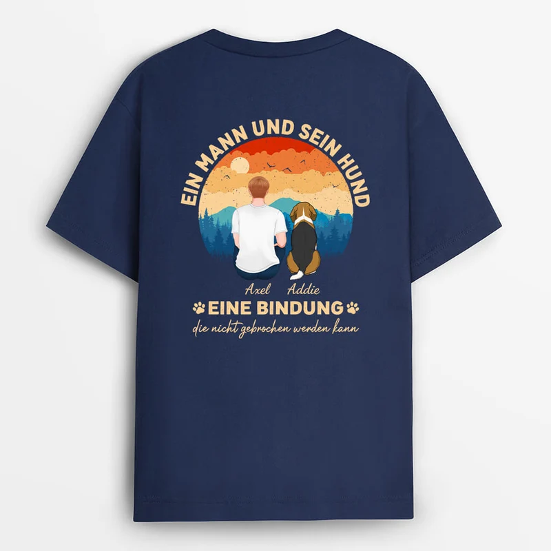 Personalisiertes Ein Mann Und Sein Süßer Hund T-shirt