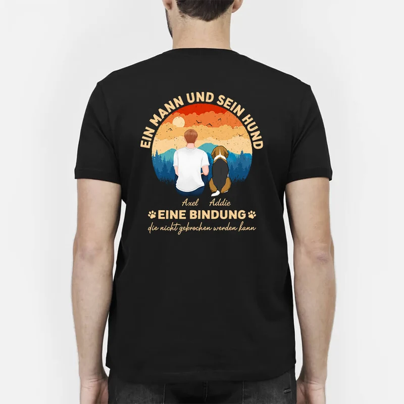 Personalisiertes Ein Mann Und Sein Süßer Hund T-shirt