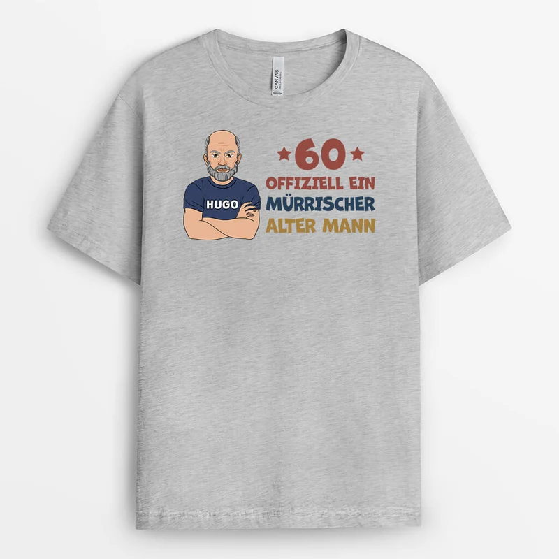 Personalisiertes Offiziell Ein Mürrischer Alter Mann Geburtstag T-shirt