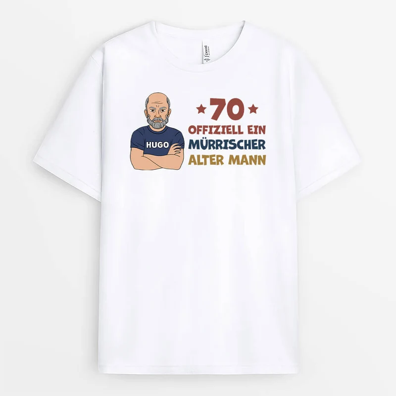Personalisiertes Offiziell Ein Mürrischer Alter Mann Geburtstag T-shirt