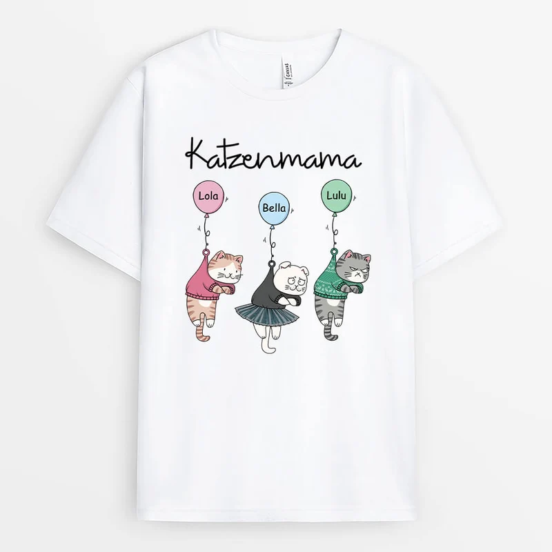 Katzenmama - Personalisiertes Geschenk | T-Shirt für Katzenliebhaber