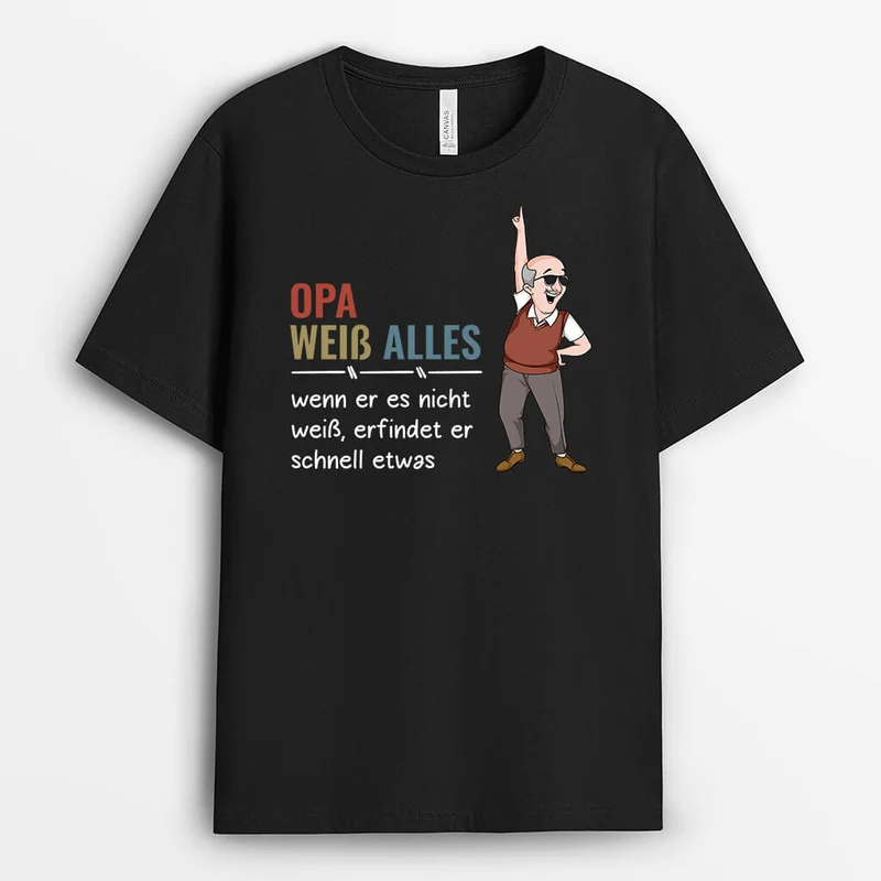 Opa Weiß Alles - Personalisiertes Geschenk | T-Shirt für Opas