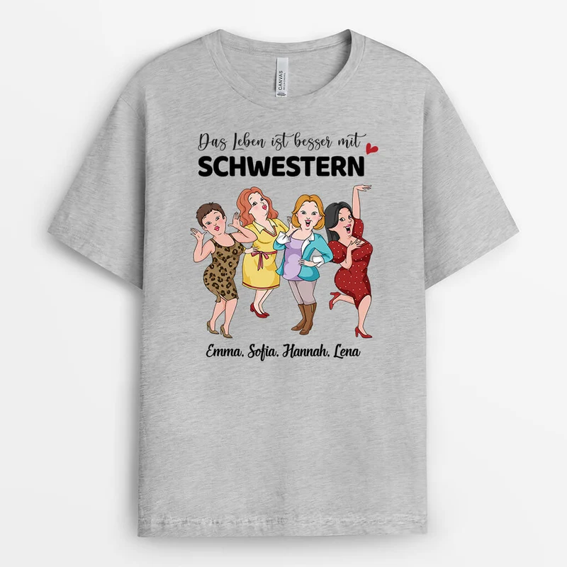 Besser Leben Mit Besten Freunden - Personalisiertes Geschenk | T-Shirt für Freundinnen